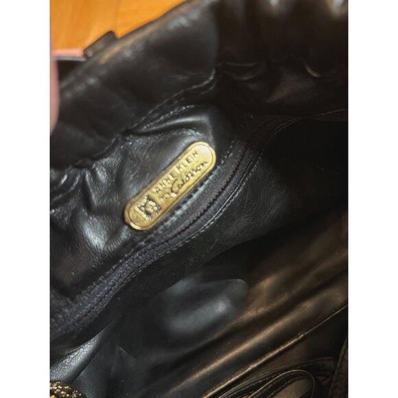 Vintage Anne Klein Leather Crossbody Clutch Purse Black Lightweight Party - Picture 6 of 9